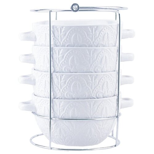 Набор керамических супниц KELLI KL-394 4 пр на подставке 1707₽