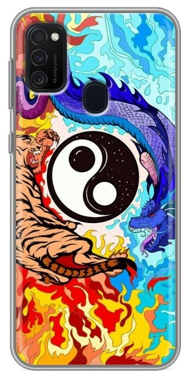 Дизайнерский силиконовый чехол для Galaxy M21 / Samsung Galaxy M21 Инь-Ян