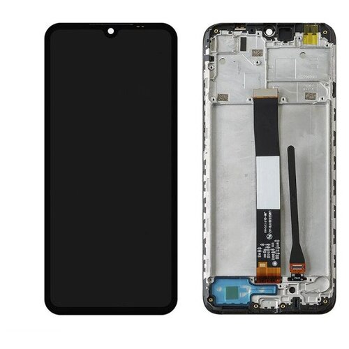 Дисплей (экран) в сборе с тачскрином для Xiaomi Redmi 9A, Redmi 9C, Redmi 10A черный с рамкой (Premium LCD) / 1600x720 смартфон xiaomi redmi 9a 2 32gb granite gray global m2006c3lg 37569
