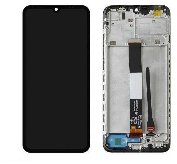 Дисплей (экран) в сборе с тачскрином для Xiaomi Redmi 9A, Redmi 9C, Redmi 10A черный с рамкой (Premium LCD) / 1600x720