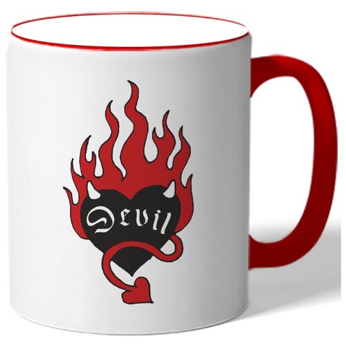 фото Кружка devil черное сердечко и пламя drabs