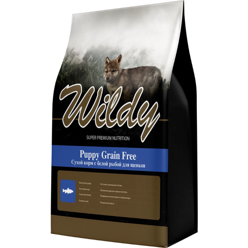 Сухой корм Wildy Puppy Grain Free для щенков с белой рыбой 1 кг