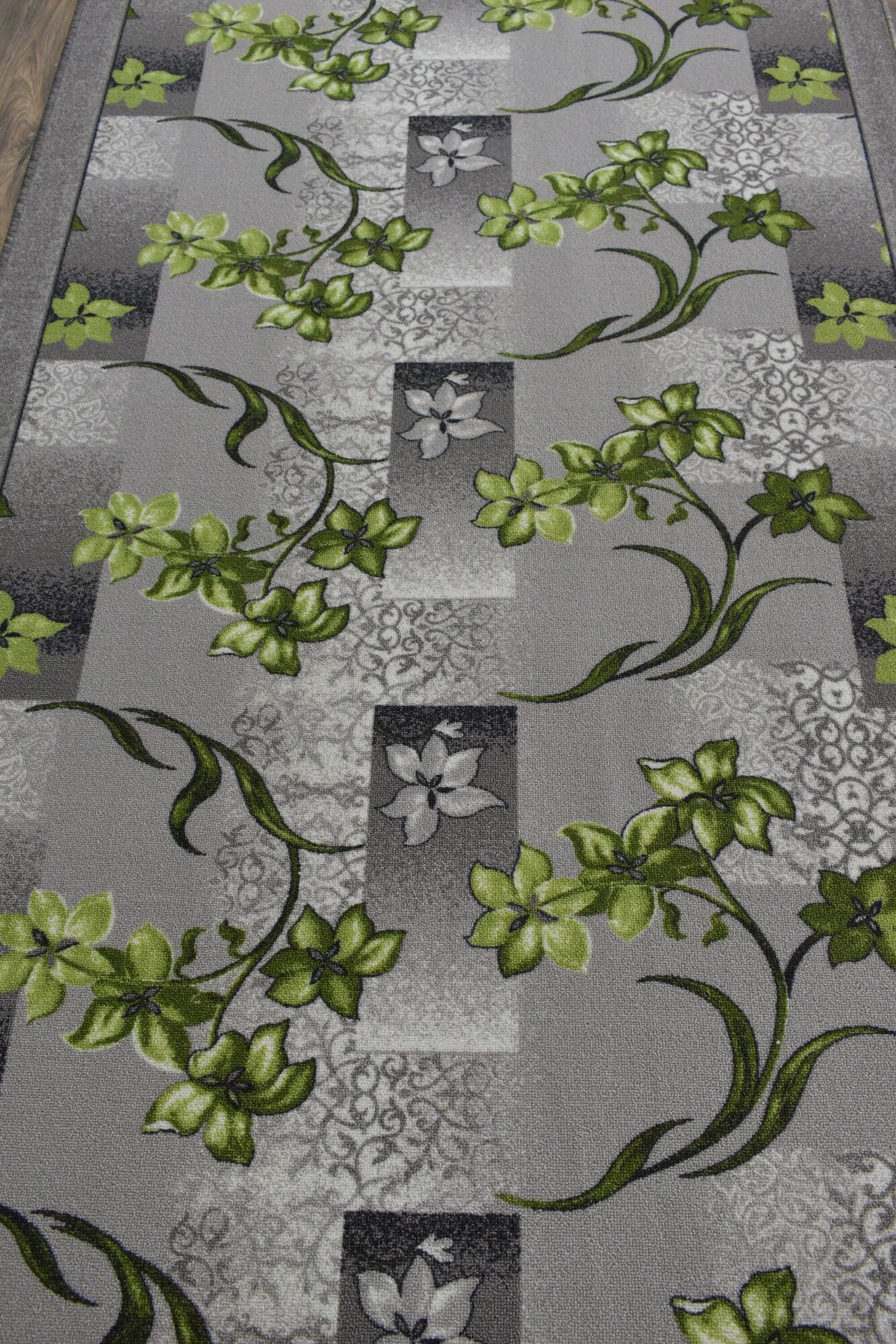 Ковровая дорожка на войлоке, Витебские ковры, с печатным рисунком, 1236_46, серая, 1.5*2 м - фотография № 2