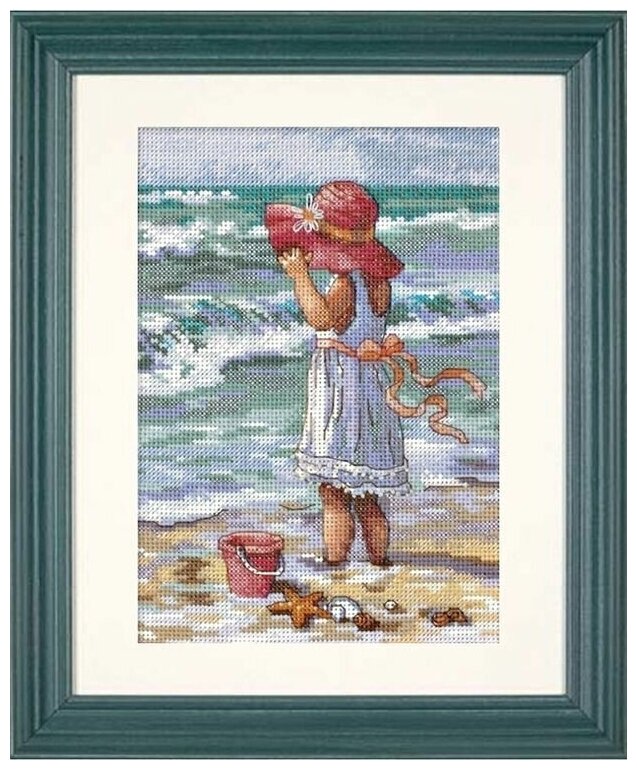 Набор для вышивания Dimensions "Девочка на пляже", 13x18 см