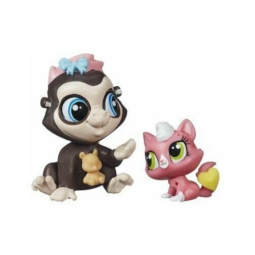 Littlest Pet Shop Набор 'Горилла и котёнок' из серии 'Стильные питомцы' (Pet Pawsabilities) littlest pet shop пингвин и полярный медвежонок из серии стильные питомцы