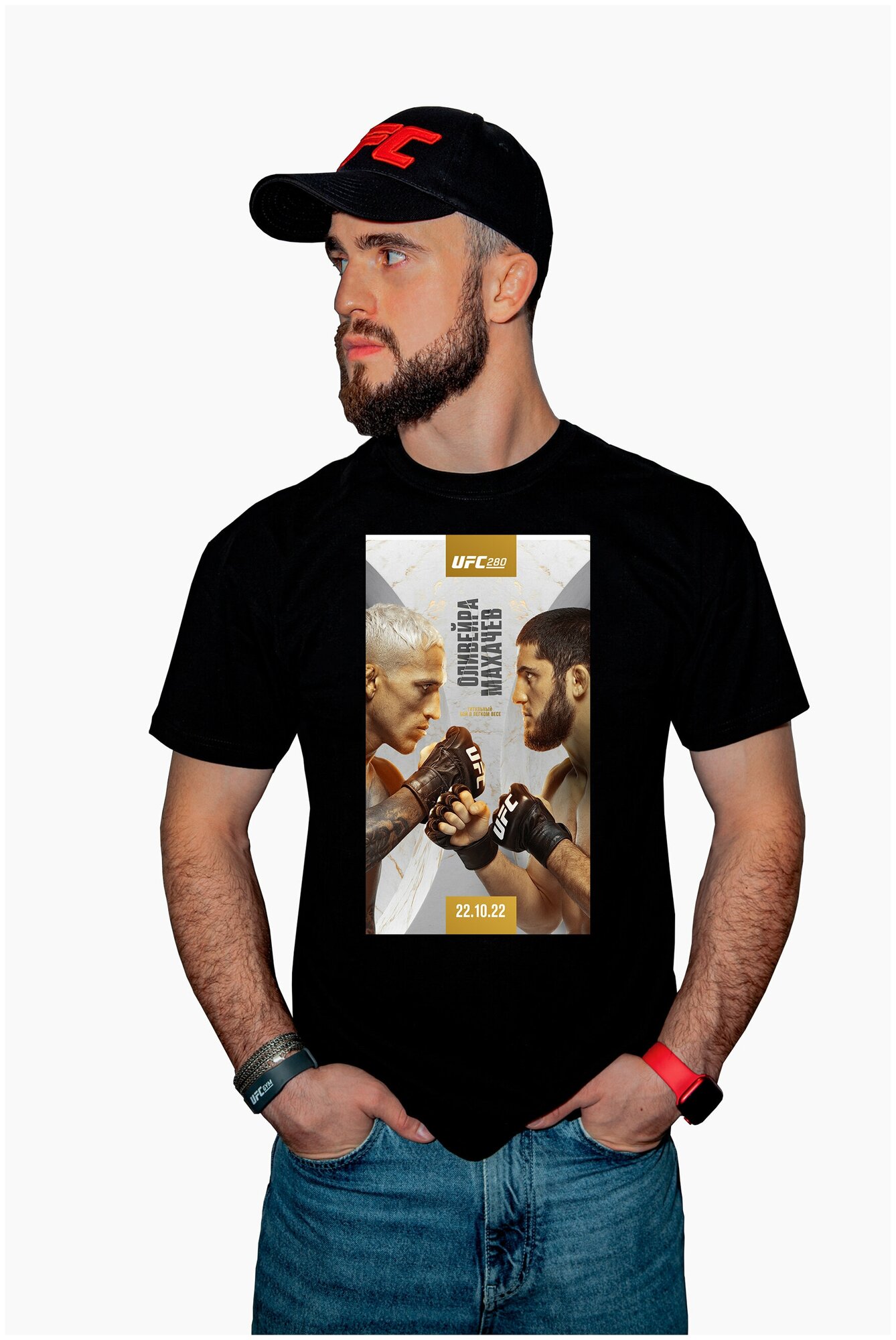 Футболка мужская UFC T-SHIRT BL 280 EVENT OLIVEIRA MAKHACHEV