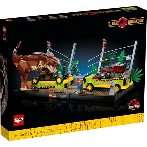 конструктор пластмассовый lego jurassic world побег тираннозавра 140 деталей Конструктор LEGO Jurassic Park 76956 Побег Ти-Рекса