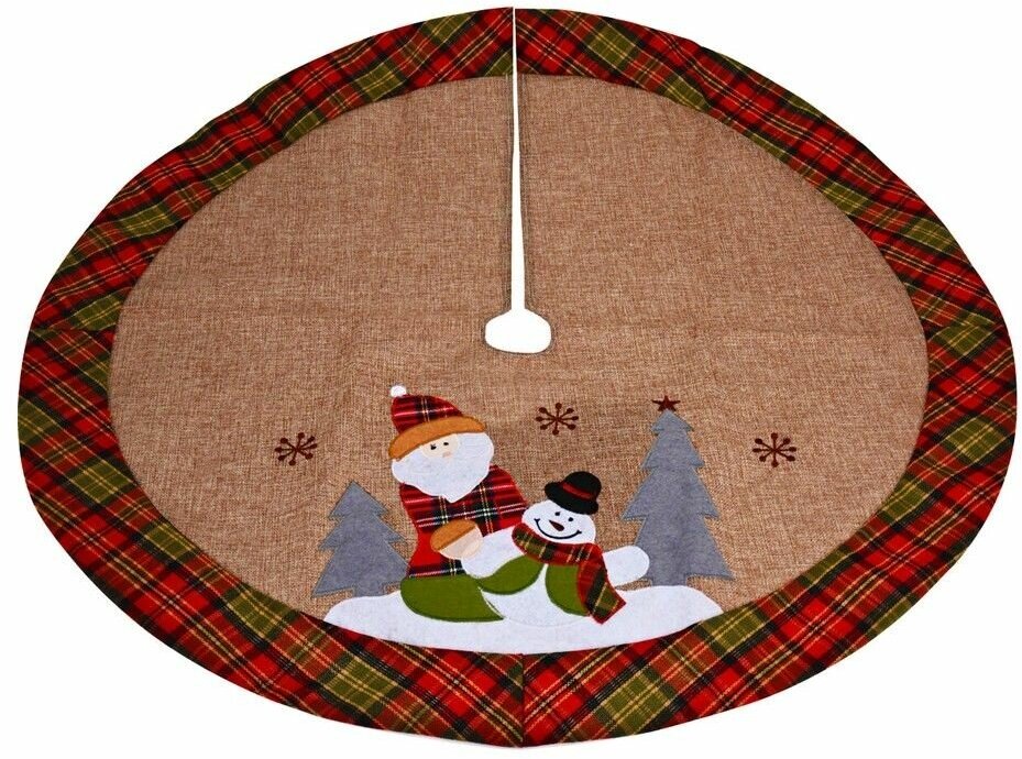 Юбка для декорирования основания ёлки зима ПО-шотландски, джут, 90 см, Koopman International AAF518080