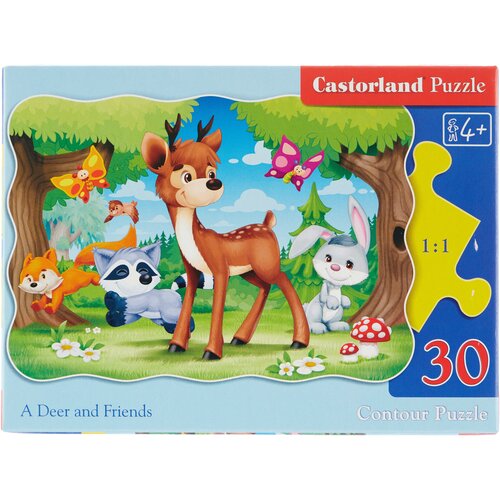 Castorland A Deer and Friends (В-03570), 30 дет., 13х18х13.2 см, разноцветный пазл 30 эл castorlаnd midi олененок с друзьями контурный