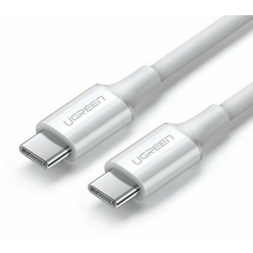 Кабель UGREEN US300 (60551) Type-C Male to Type-C Male 2.0 ABS Shell 5A Current. Длина 1 м. Цвет: белый. 5a fast charging usb type c cable for samsung s20 s10 s9 s8 xiaomi huawei p30 pro mobile phone charger wire usb c cable type c