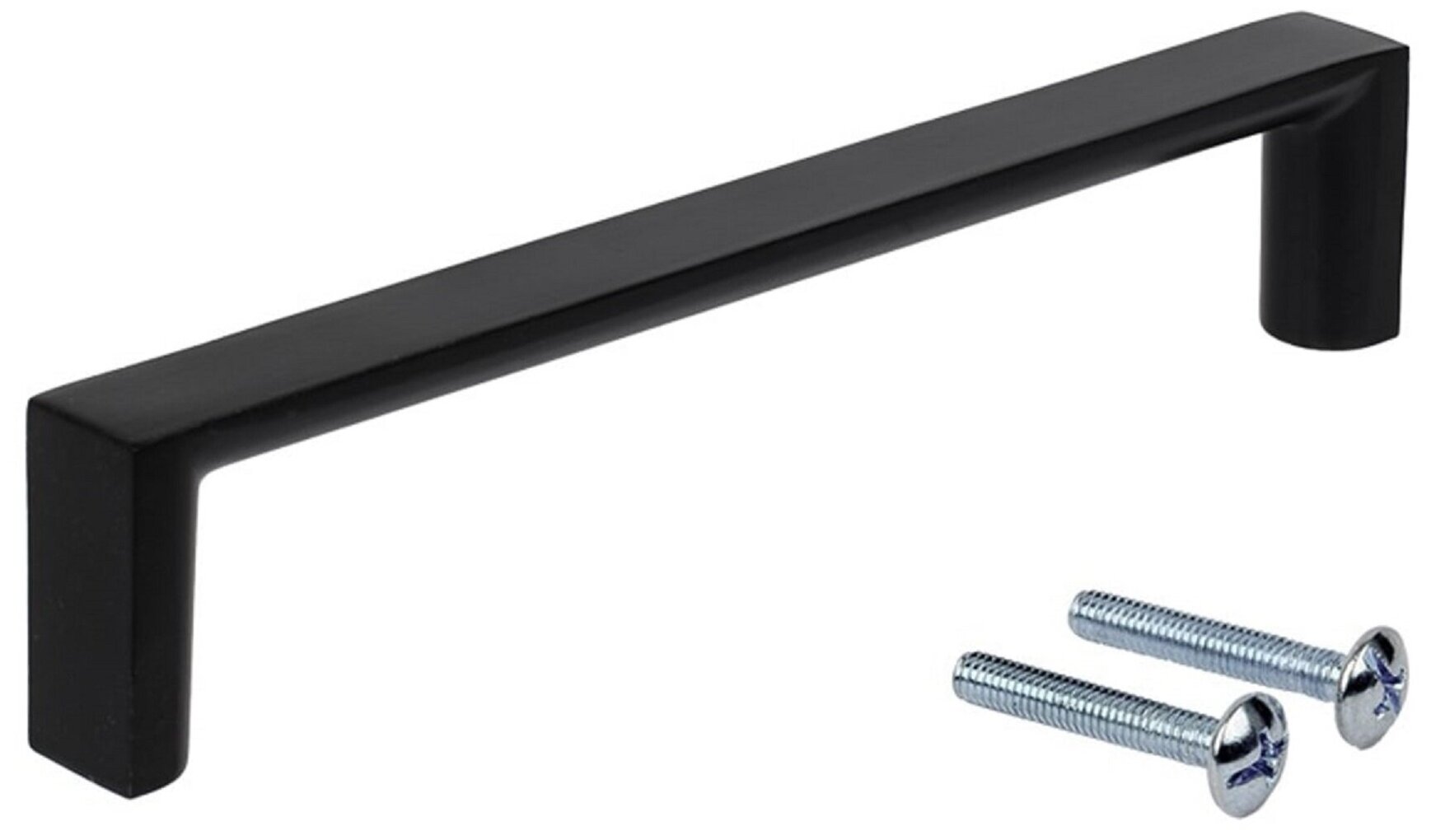 Ручка-скоба алюминиевая 128 мм цвет матовый черный прочная удобная ручка для фасадов и ящиков корпусной мебели гостиной спальни кабинета офиса и