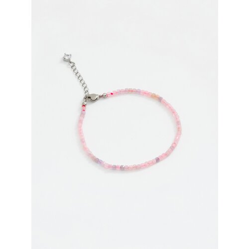 Браслет ЖемАрт, берилл, розовый, серебристый