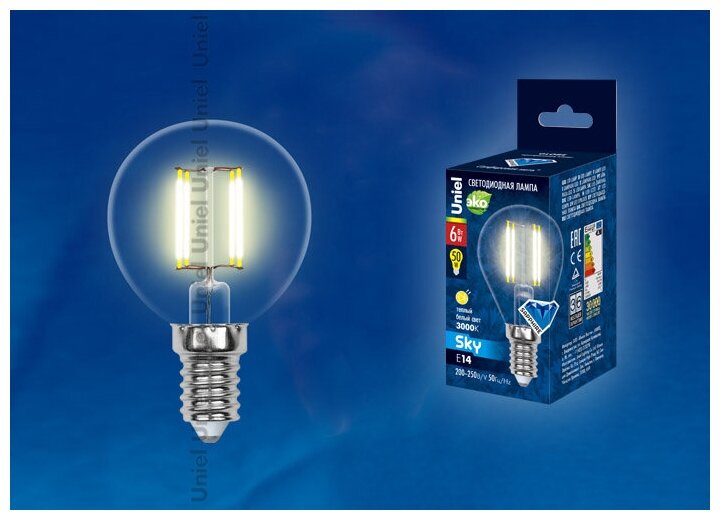 Лампа LED E14 6Вт G45-6W/WW/CL Uniel