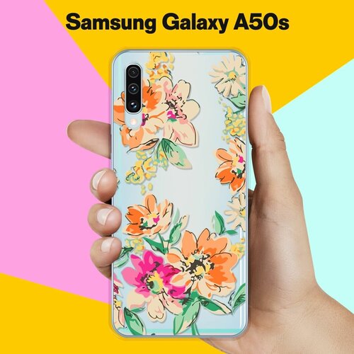 Силиконовый чехол Цветы оранжевые на Samsung Galaxy A50s силиконовый чехол цветы оранжевые на samsung galaxy a41