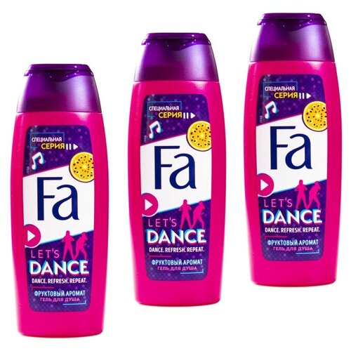 Schwarzkopf Гель для душа FA Let's Dance, 250мл * 3шт schwarzkopf гель для душа fa греч йогурт миндаль 250мл 3шт