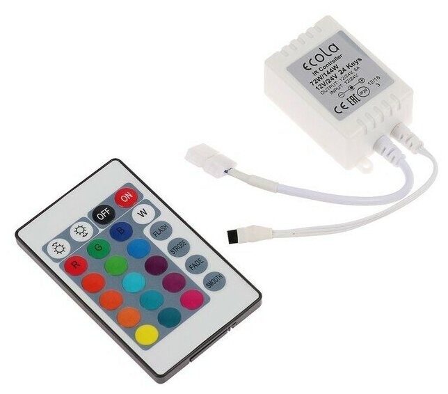 Ecola Контроллер Ecola LED strip RGB IR controller 6А 12В-72Вт 24В-144 Вт для ленты и/к пульт