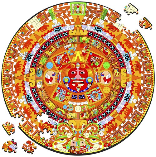 Деревянный пазл - картина на стену Календарь Майя The Mayan Calendar 30х30см 169 деталей
