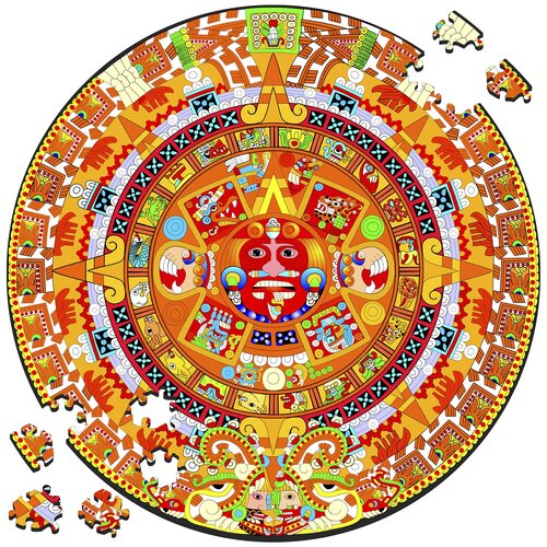 Деревянный пазл - картина на стену Календарь Майя The Mayan Calendar 30х30см 169 деталей