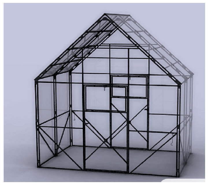 Теплица Гренландия AGRUS 3 x4 h32 каркас оцинкованная краб (шаг 1м)