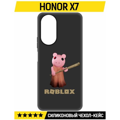 Чехол-накладка Krutoff Soft Case Roblox-Пигги для Honor X7 черный чехол накладка krutoff soft case roblox пигги для honor 30 черный