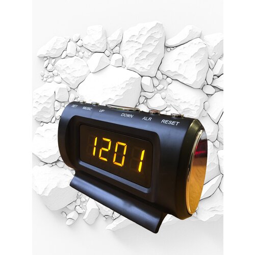 Купить Автомобильные часы-термометр KS781-4 (желто-зеленая подсветка) - цена: 550 ₽, характеристики, описание, фото