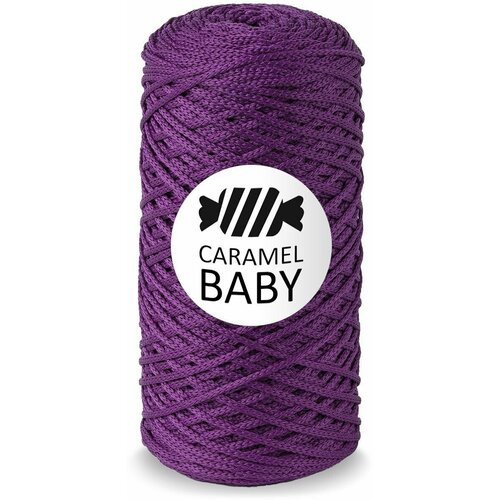 Шнур полиэфирный Caramel Baby 2мм, Цвет: Пурпурный, 200м/150г, шнур для вязания карамель бэби