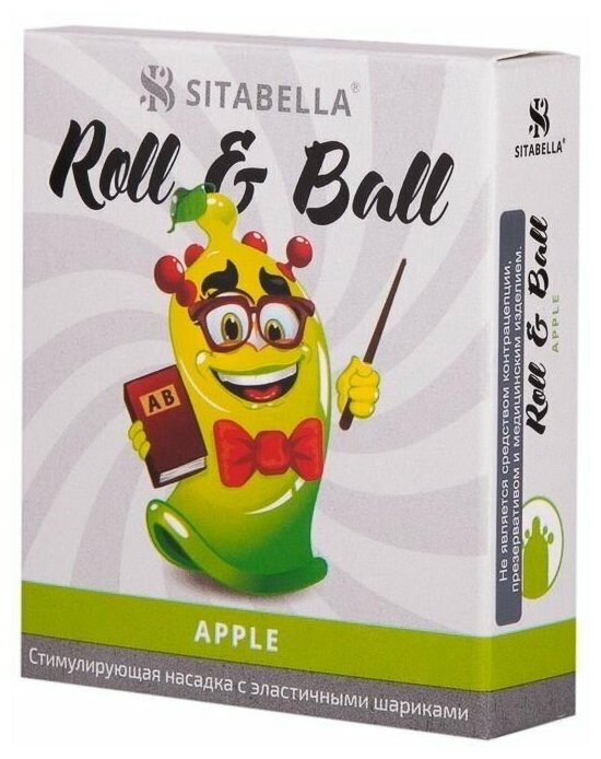 Стимулирующий презерватив-насадка Roll & Ball Apple