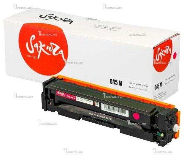Картридж SAKURA 045M пурпурный Canon i-SENSYS LBP-610/611/613 MF-630/631/633/635 (1.3K) (1240C002) (SACRG045M)
