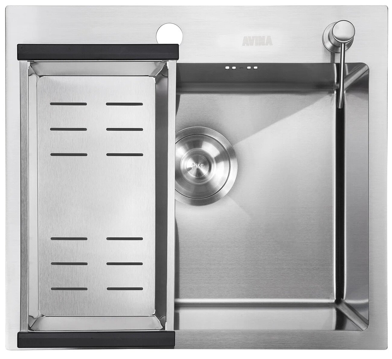 Интегрированная кухонная мойка 50 см, Amalet HM5045, цвет сатин