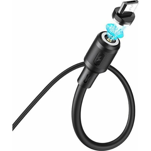 Магнитный кабель Hoco X52 Sereno, USB - micro USB, 1м, черный магнитный кабель hoco x52 sereno usb usb type c 1м черный