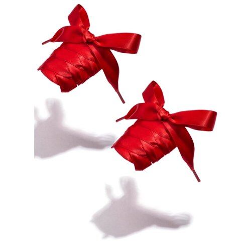 фото Шнурки "яркие идеи" зеленый рассвет (огненно-красный) 100 см