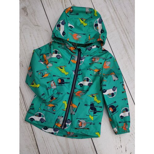 фото Ветровка зеленая на флисе с динзавром (104) бутик для малышей "мой ангелок"