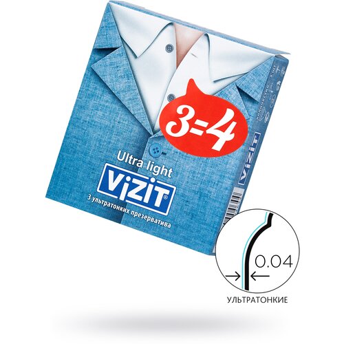 Презервативы Vizit ультратонкие № 3 ппрезервативы ультратонкие vizit 3 шт