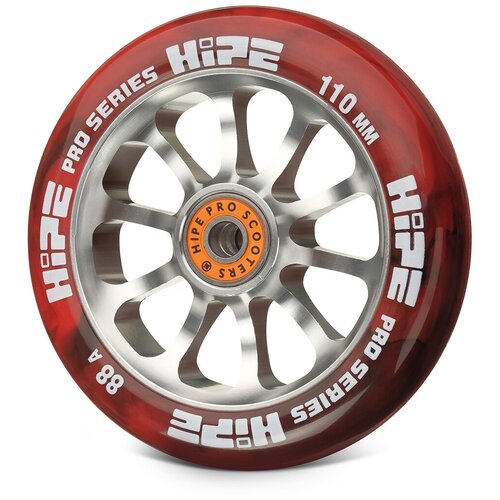 Колесо Hipe H7 110mm*26mm, Red/silver, Black/red самокат hipe h7 chrome black black grey