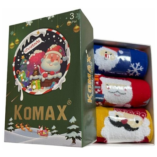 Подарочный набор носков С Новым Годом три пары размер 37-42 550₽