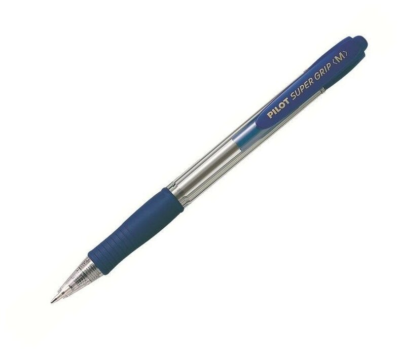 Ручка шариковая автоматическая Pilot Super Grip (0.4мм, синий цвет чернил, масляная основа) 1шт. (BPGP-10R-M-L)
