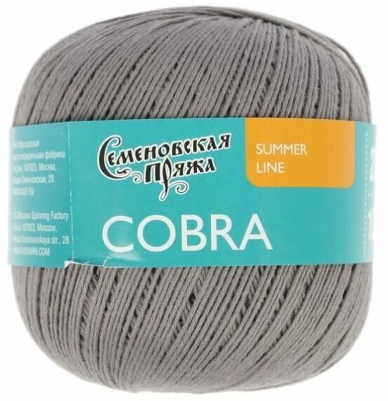 Пряжа Семеновская Cobra серый_x1 (30006), 100%хлопок, 285м, 100г, 2шт