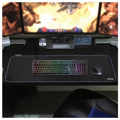 Коврик для мыши и клавиатуры игровой с подсветкой (RGB)
