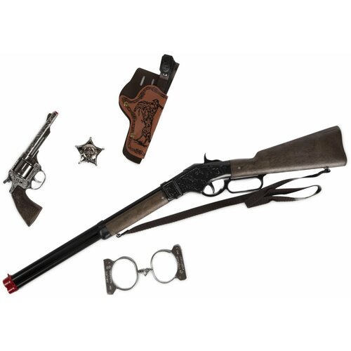 Набор Gonher винтовка и револьвер Дикий Запад набор шерифа 11443