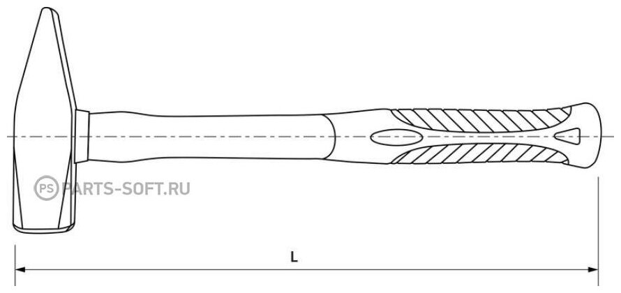 THORVIK PHH800 Молоток слесарный с фиберглассовой рукояткой, 800 гр.