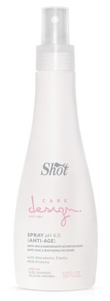 Shot Care Design Anti-Age Сыворотка-спрей для интенсивного восстановления волос, 150 г, 150 мл, аэрозоль