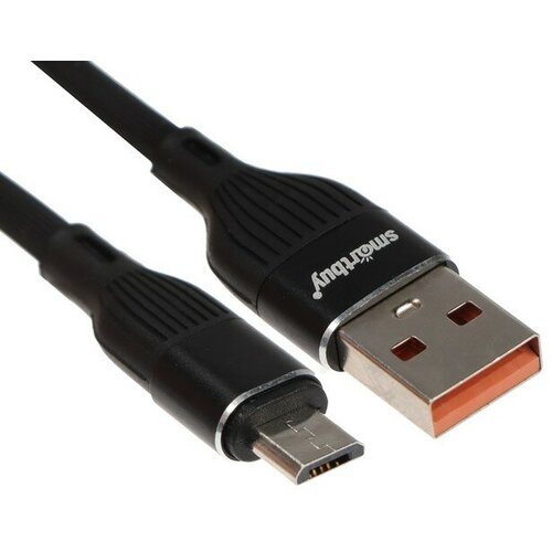 Кабель Smartbuy S72, microUSB - USB, 2.4 А, 1 м, зарядка + передача данных, черный кабель smartbuy s40 microusb usb 2 4 а 1 м зарядка передача данных белый