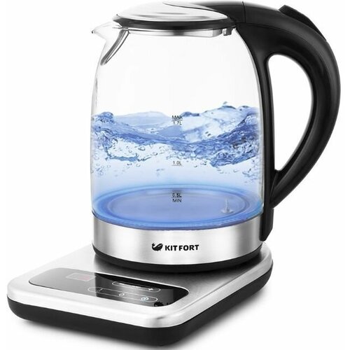 Чайник электрический KITFORT КТ-657 стеклянный 17 л черный 378900₽