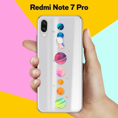 Силиконовый чехол Планеты на Xiaomi Redmi Note 7 Pro силиконовый чехол волна на xiaomi redmi note 7 pro