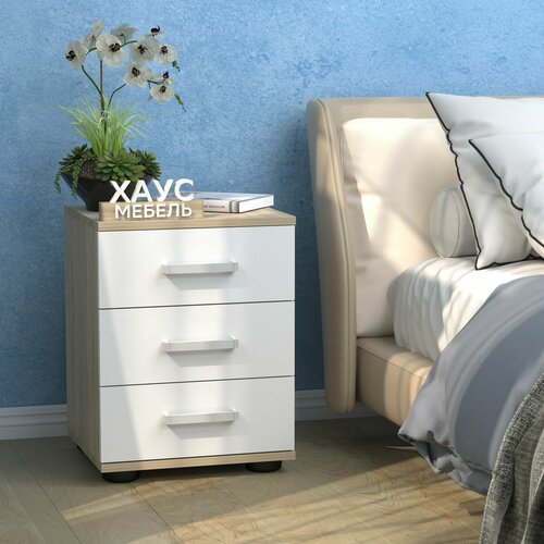 Тумба прикроватная №4 - сонома/белый