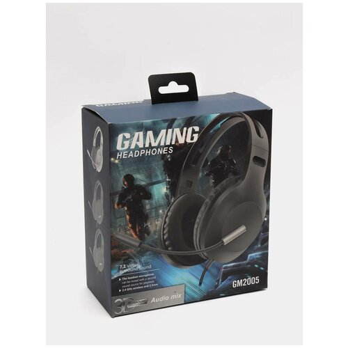 Наушники проводные игровые с объемным звуком GM Кибер Game ПК PS3 PS4 PS5 xbox накладные регулируемые черный 139000₽