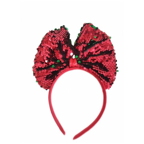 Ободок Бант Красно-Зеленый пайетки 1822 см 600₽