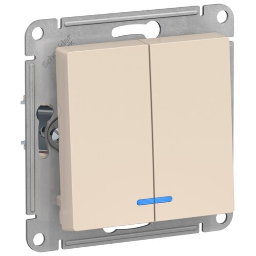 фото Выключатель 2х1-полюсный schneider electric atlasdesign atn000253,10а, бежевый