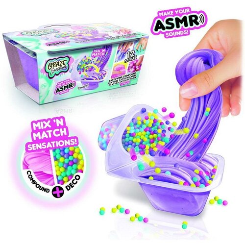 CANAL TOYS Cлайм Mix & Match CRAZE SENSATIONS Невероятные ASMR (асмр) эффекты, 4 вида , 24 шт в дисплее.