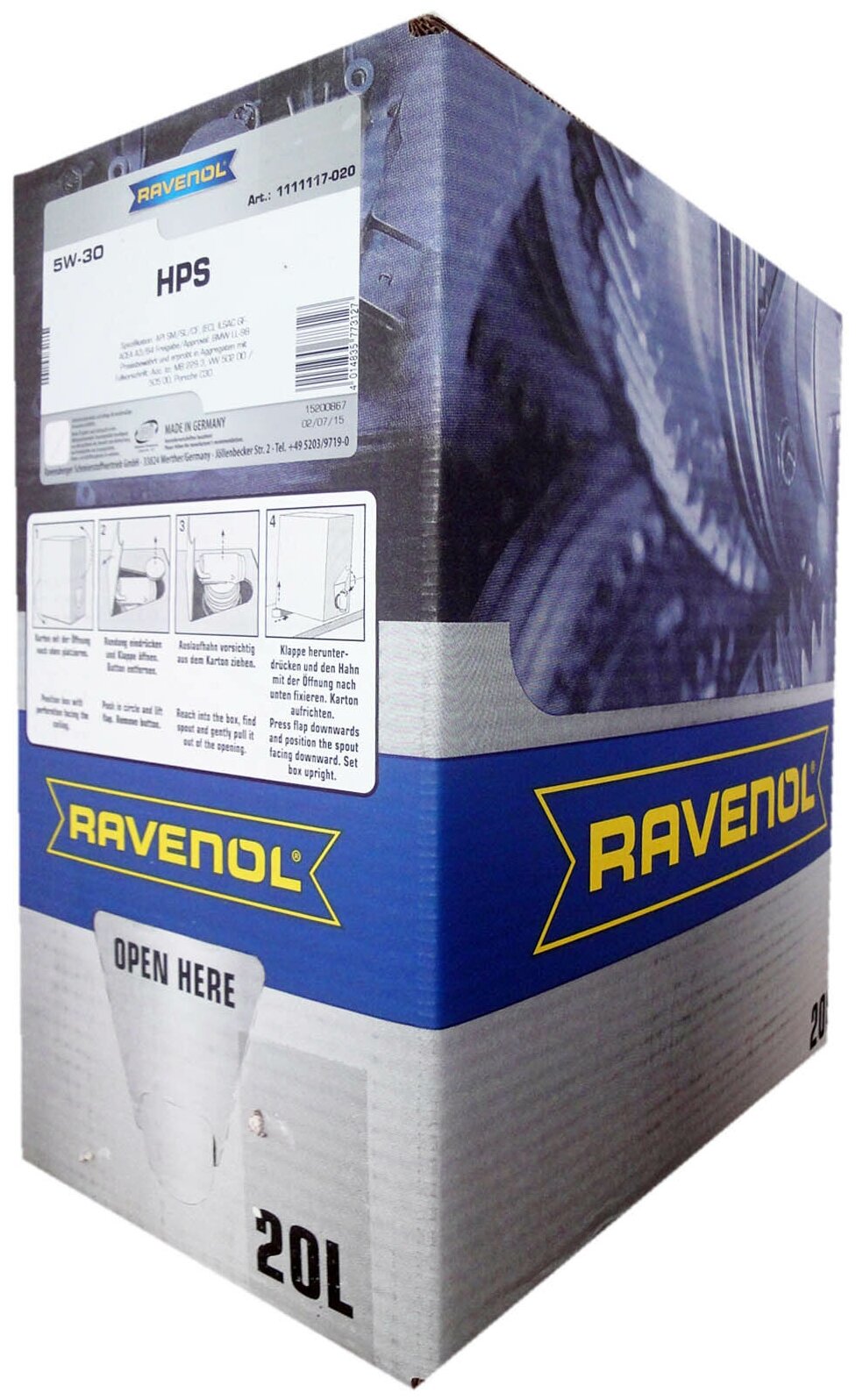 Ravenol Масло Моторное Hps 5W-30 20Л Ecobox (Полусинтетика)
